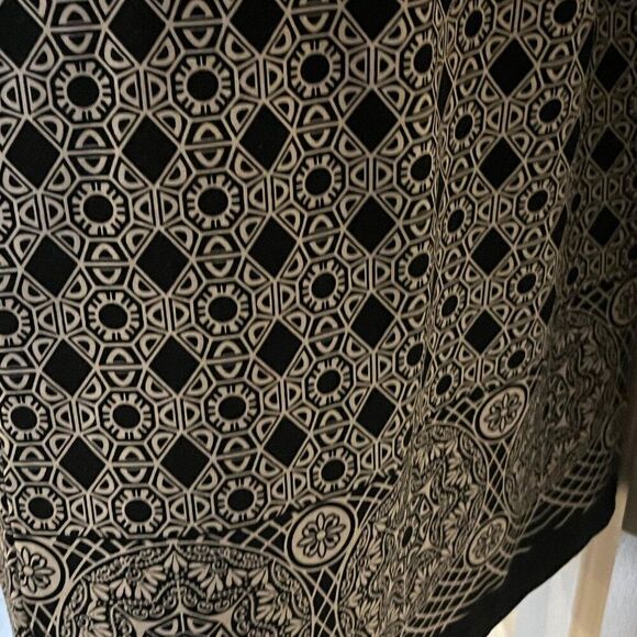 ECI Women's A-Line Dress XL Black Geometric Print Bohemian Long Sleeves - Picture 9 of 10